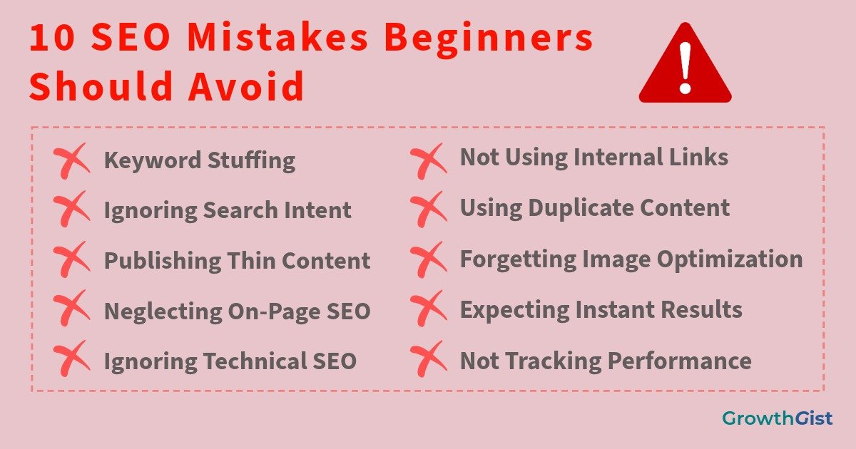 10 SEO Mistakes Beginners Should Avoid