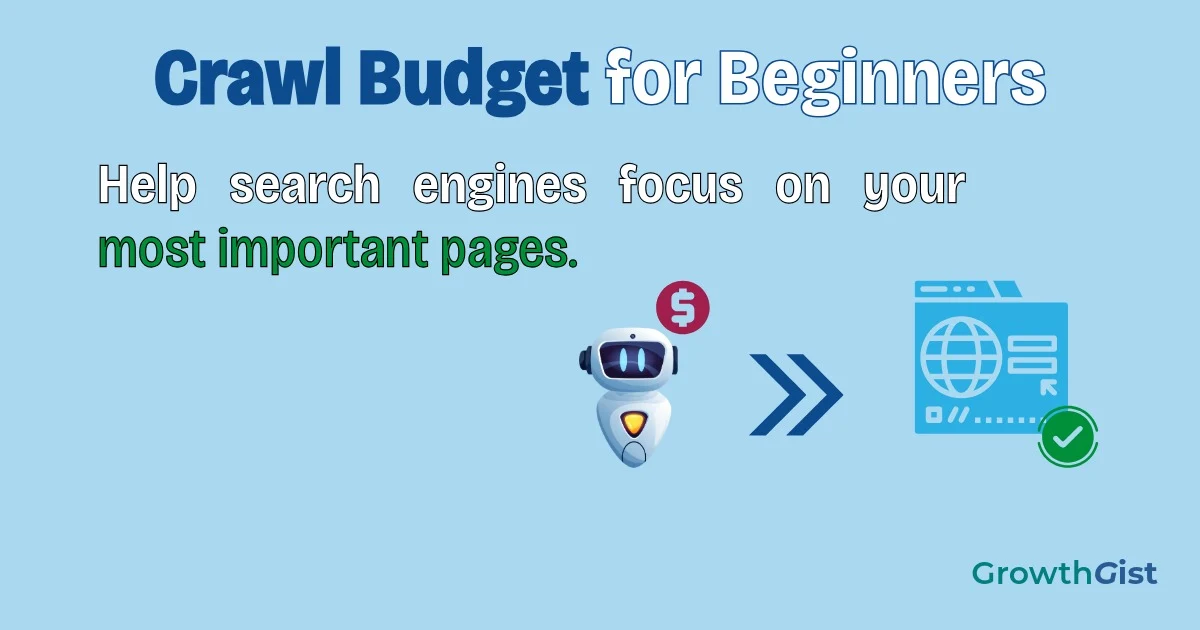 Illustration showing how search engine bots prioritize important webpages using crawl budget.